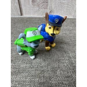 Paw Patrol Toys Chase & Rocky Mini Action Figures Lot of 2 Collectibles